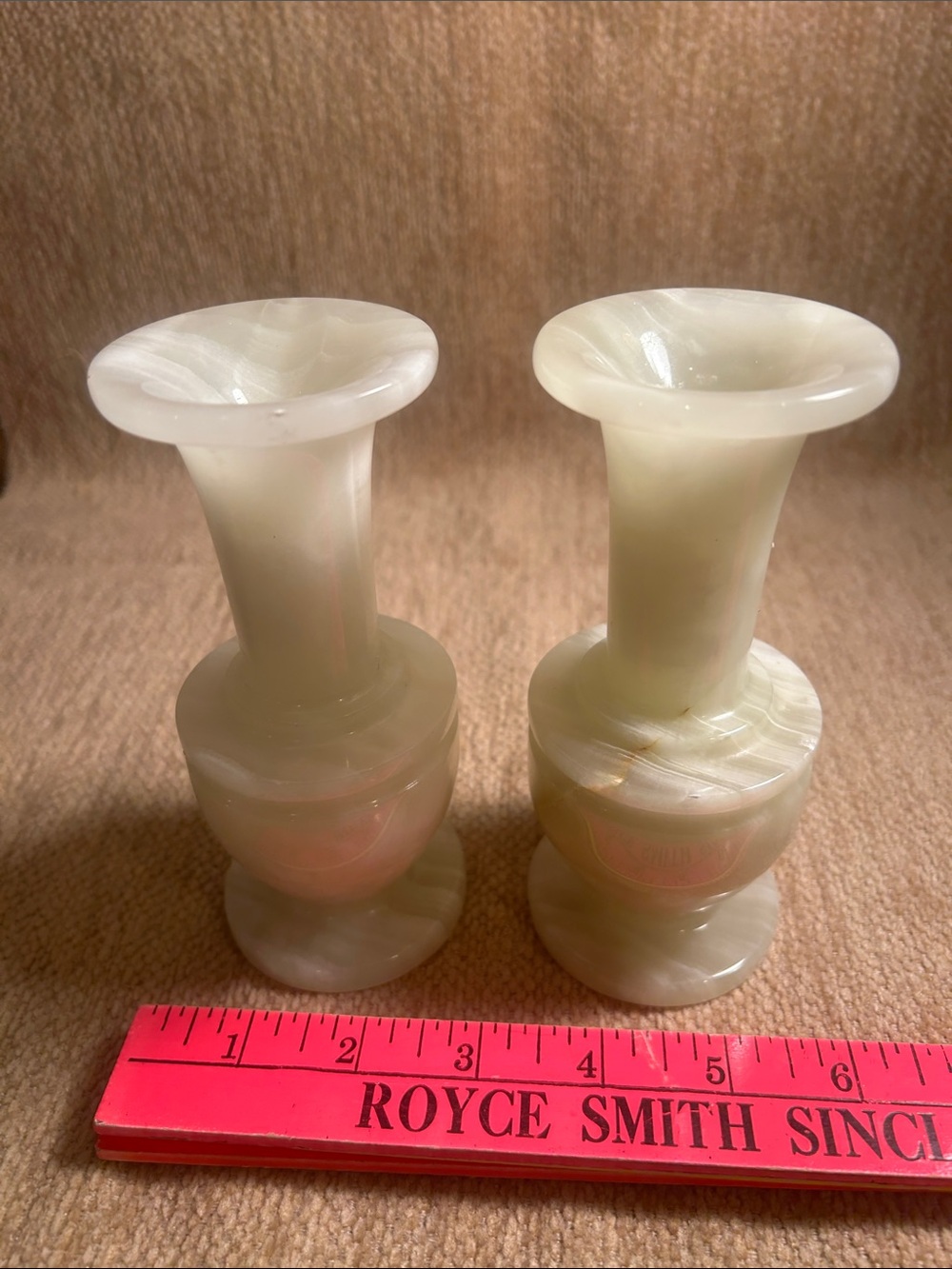 Cream Marble set of candle holders- Home Accents